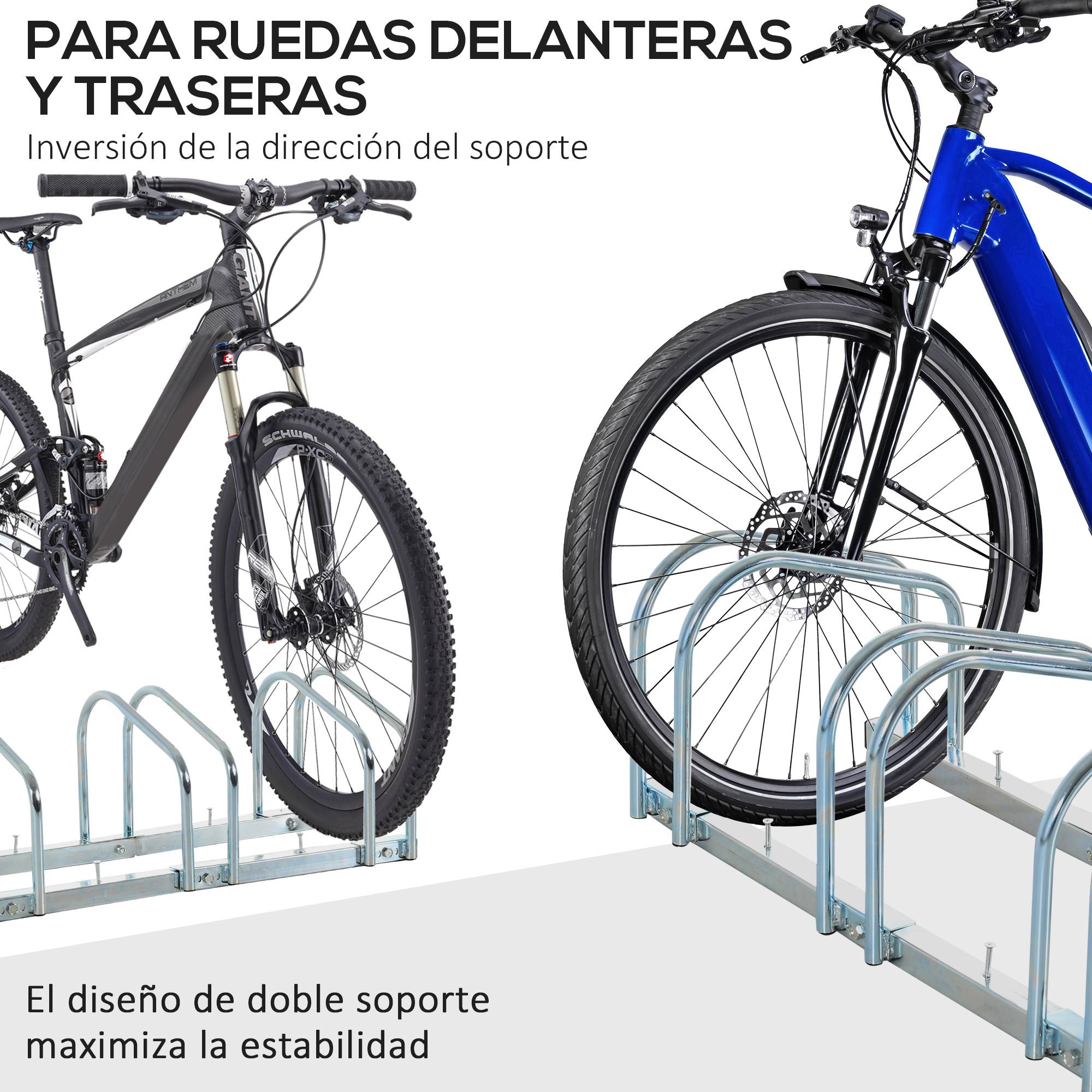 Support à vélos pour 3 vélos, pour intérieur et extérieur, 76 x 33 x 27 cm, argent - Image 8
