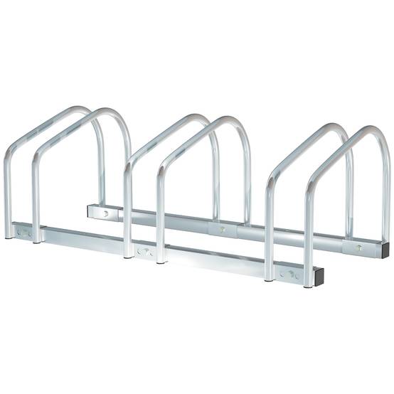 Support à vélos pour 3 vélos, pour intérieur et extérieur, 76 x 33 x 27 cm, argent - Image 1