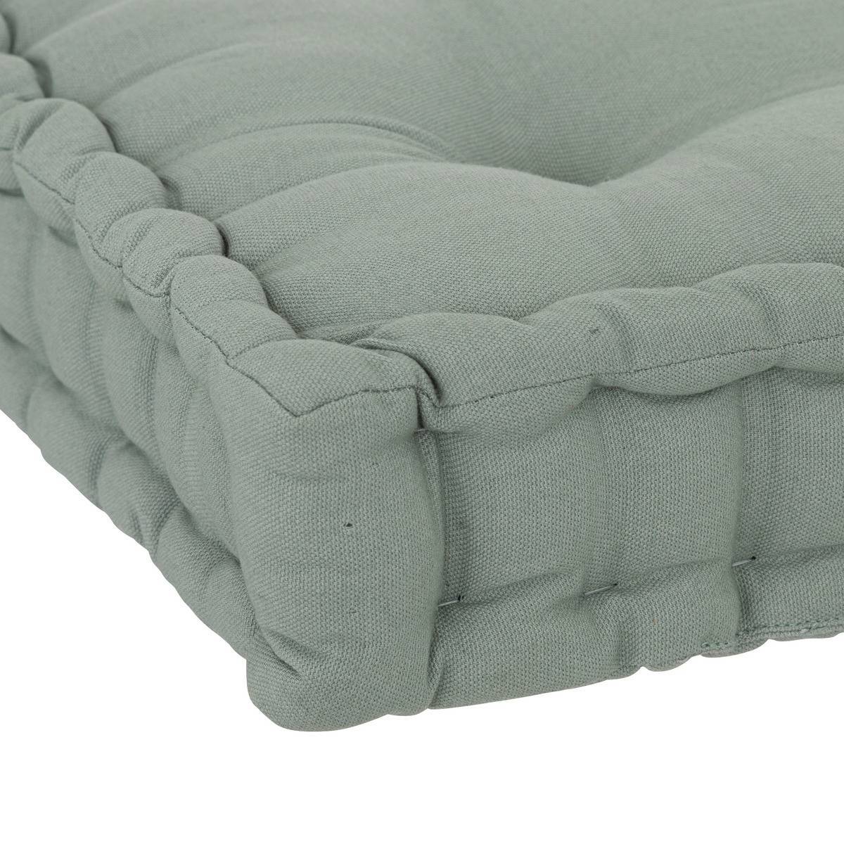Atmosphera - Coussin "Anjali" en coton 40x40cm vert céladon - Atmosphera Créateur d'intérieur - Imagen 2