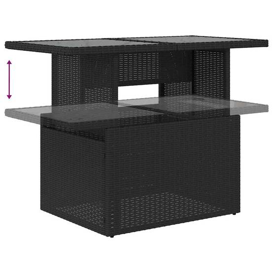 Salon de jardin 4 places en poly rotin avec canapés d'angle et table basse Noir – ComfortXL Outdoor Living - Image 8