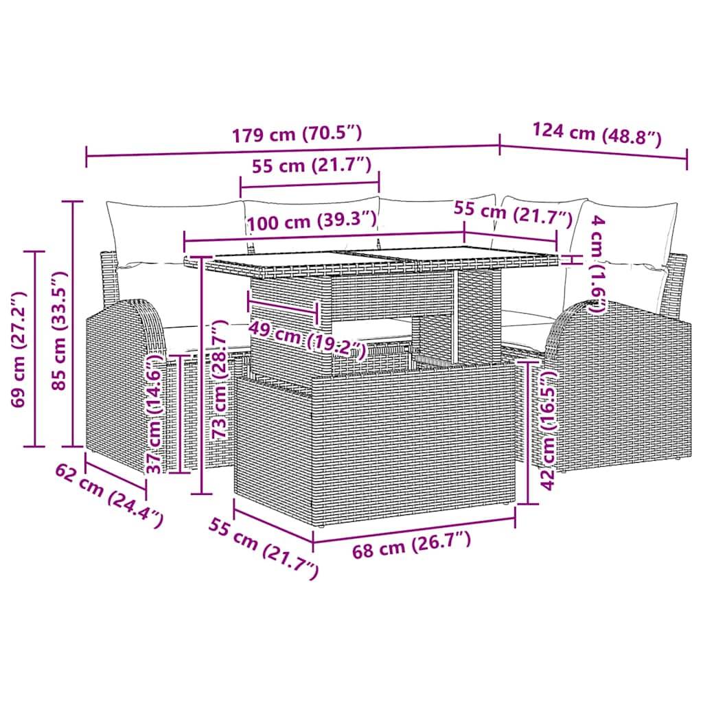 Salon de jardin 4 places en poly rotin avec canapés d'angle et table basse Noir – ComfortXL Outdoor Living - Image 3