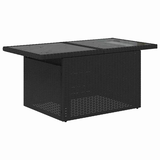 Salon de jardin 4 places en poly rotin avec canapés d'angle et table basse Noir – ComfortXL Outdoor Living - Image 6