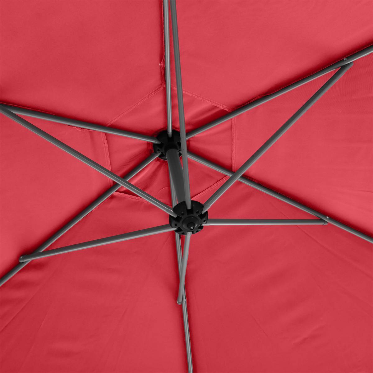 Hesperide - Parasol déporté rond "Manoa" grenade & graphite 3m en aluminium traité époxy Hespéride - Image 3