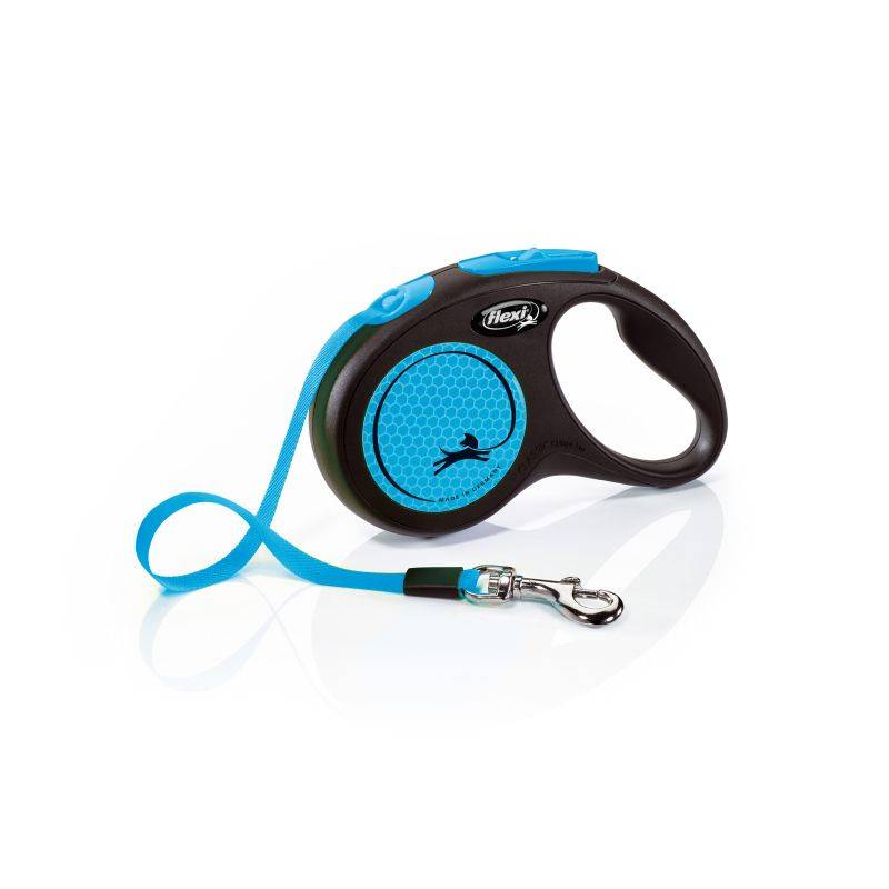 Flexi - Laisse New Neon S Tape 5 m black/ neon blue CL11T5-251-S-NEOBL Flexi - Image 1