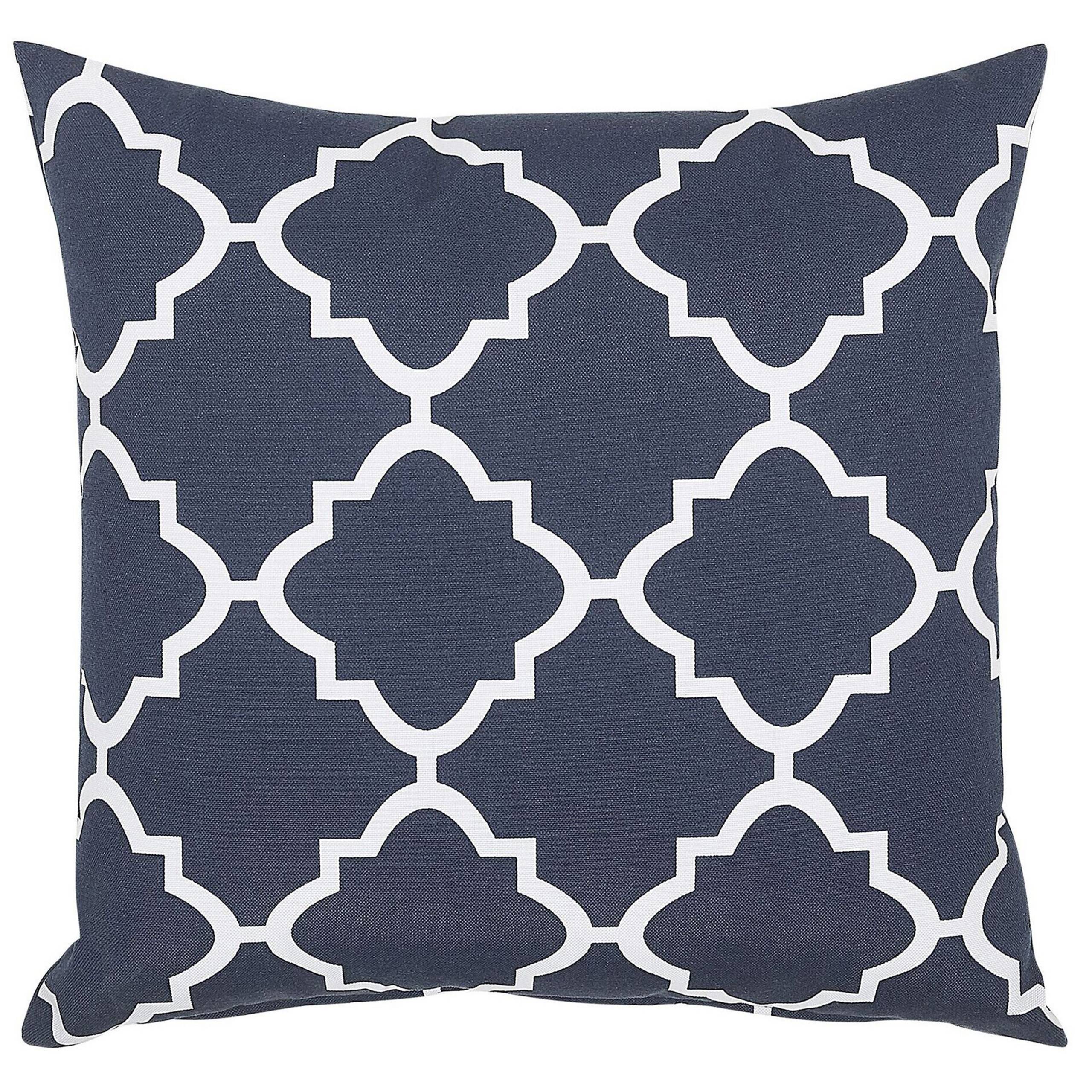 Beliani - 2 Coussins Décoratifs pour Jardin 40 x 40 cm avec Housse Amovible en Tissu Imperméable Anti UV et Hydrofuge Motif Marocain Bleu et Blanc Beliani - Imagen 4