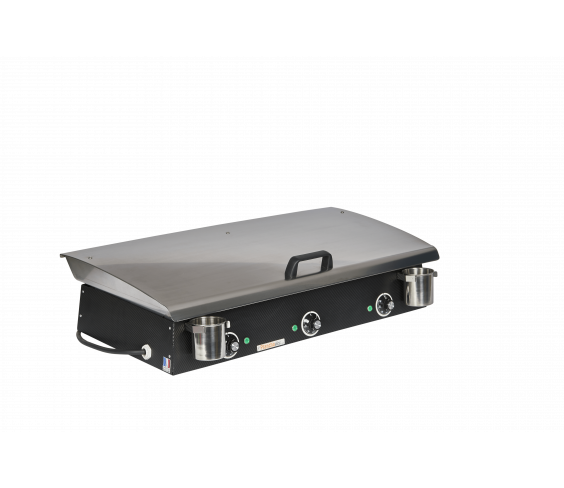 Pack comprenant une plancha électrique LUX 830 Carbon avec son couvercle et 2 ustensiles - Image 2