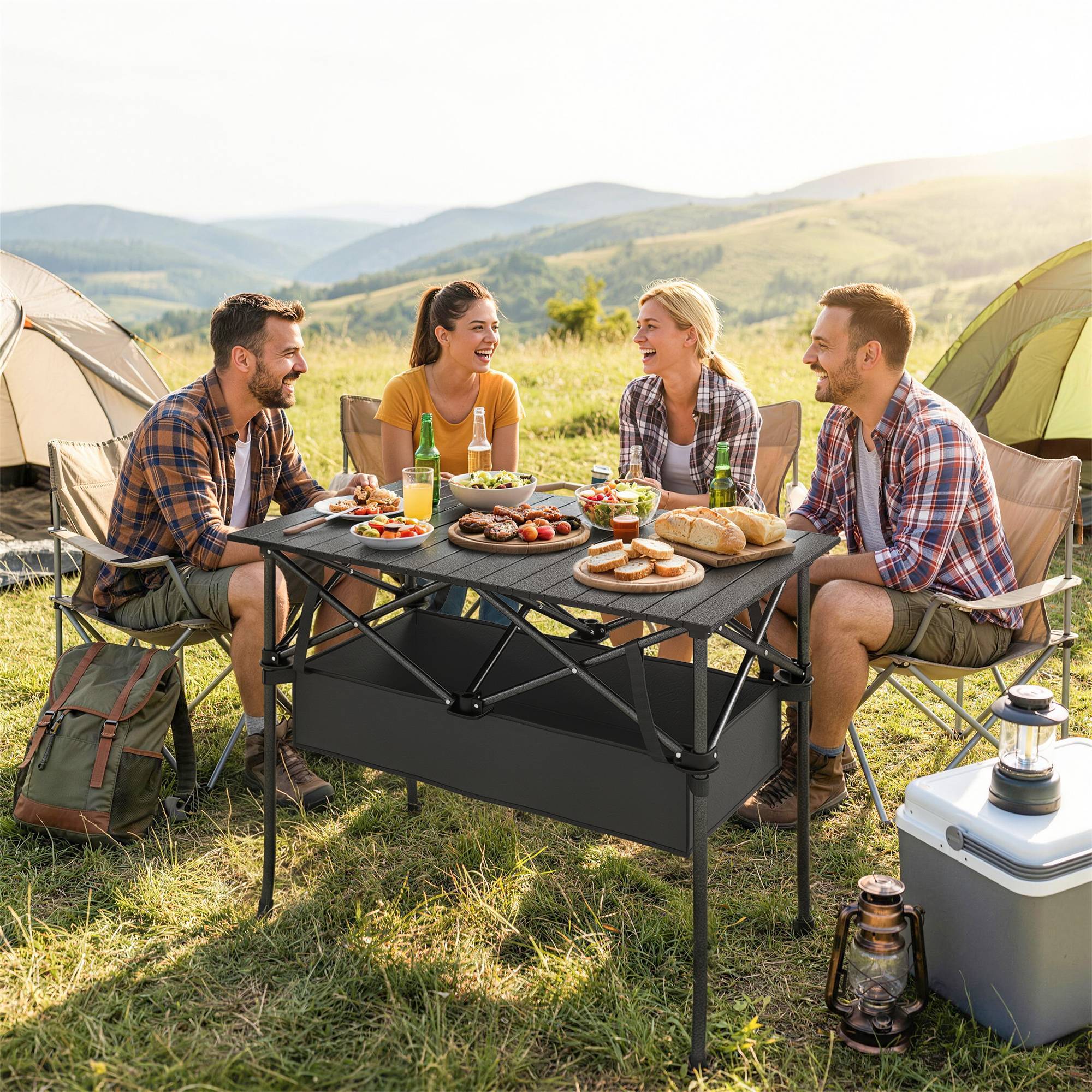 PANGIVO - Table de camping pliante aluminium noir 93 x 55 x 68 cm - PANGIVO - Image 4