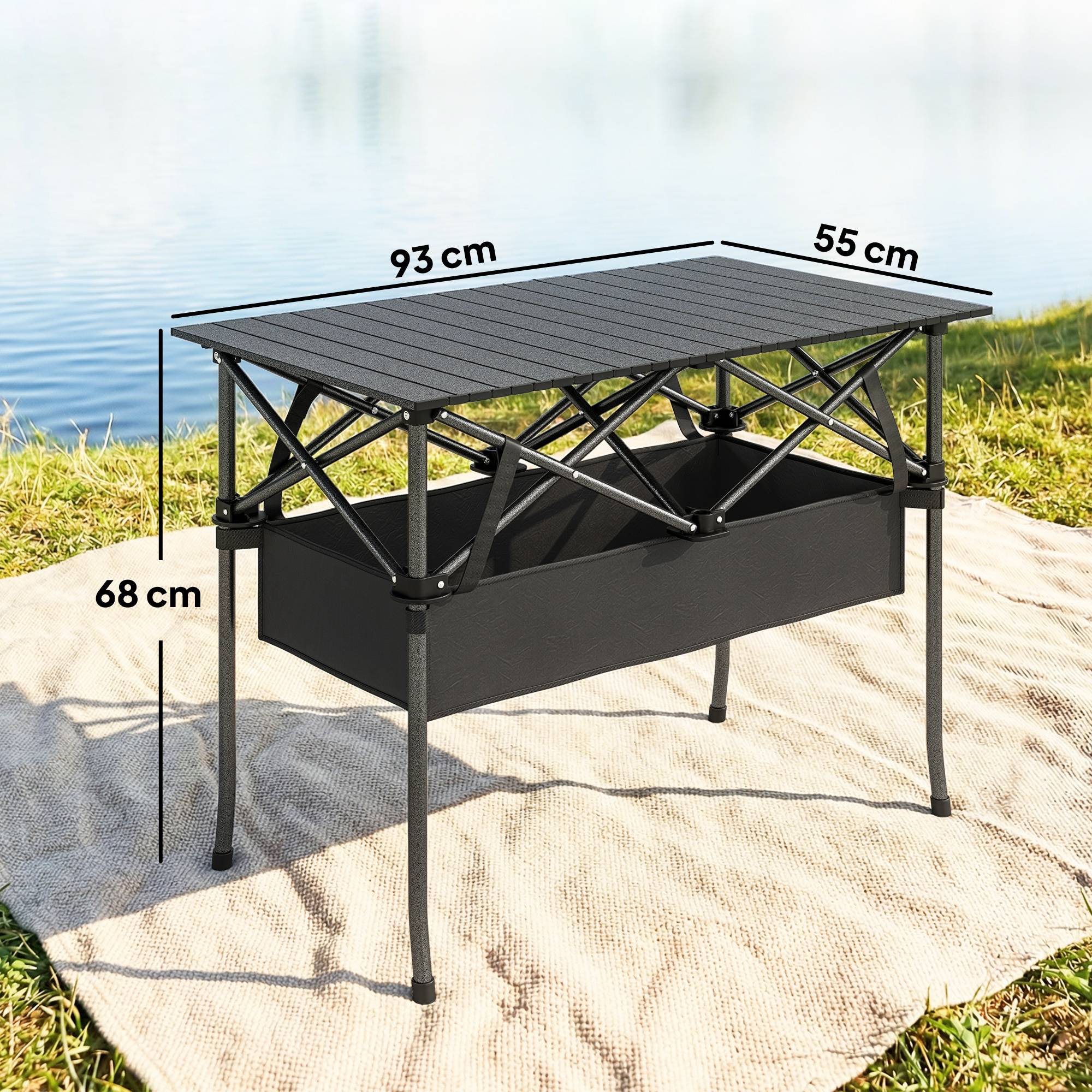 PANGIVO - Table de camping pliante aluminium noir 93 x 55 x 68 cm - PANGIVO - Image 5
