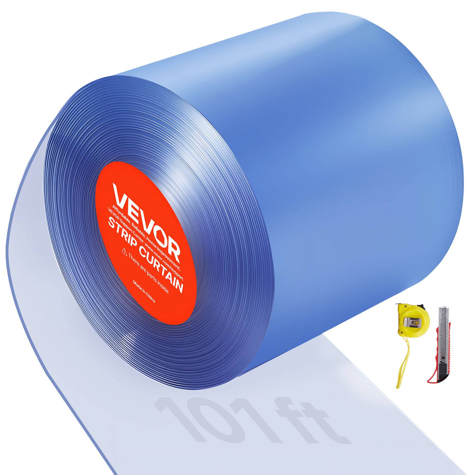 VEVOR Rideau Lanière PVC Rouleau Plastique pour Porte Chambre Froide 30,8x0,3 m - Image 1