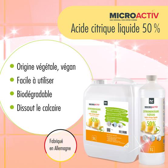 Acide Citrique Liquide 50% Microactiv® détartrant en bidon de 5 L x 96 - Image 4