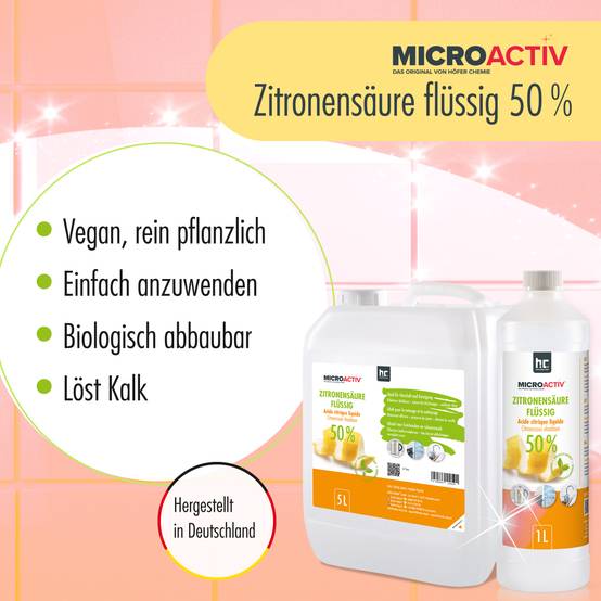 Acide Citrique Liquide 50% Microactiv® détartrant en bidon de 5 L x 96 - Image 3