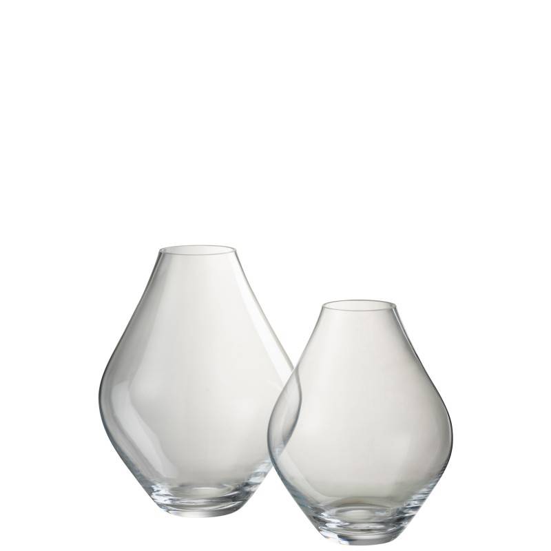 J-Line - Vase en verre transparent 22x22x28 cm - J-Line - Image 3
