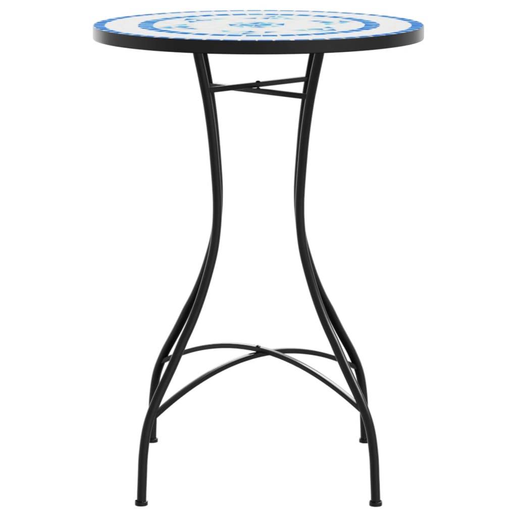 Maison Chic - Table de jardin - Table de bistro mosaïque bleu et blanc Ø50x70 cm céramique HL904 - Image 5