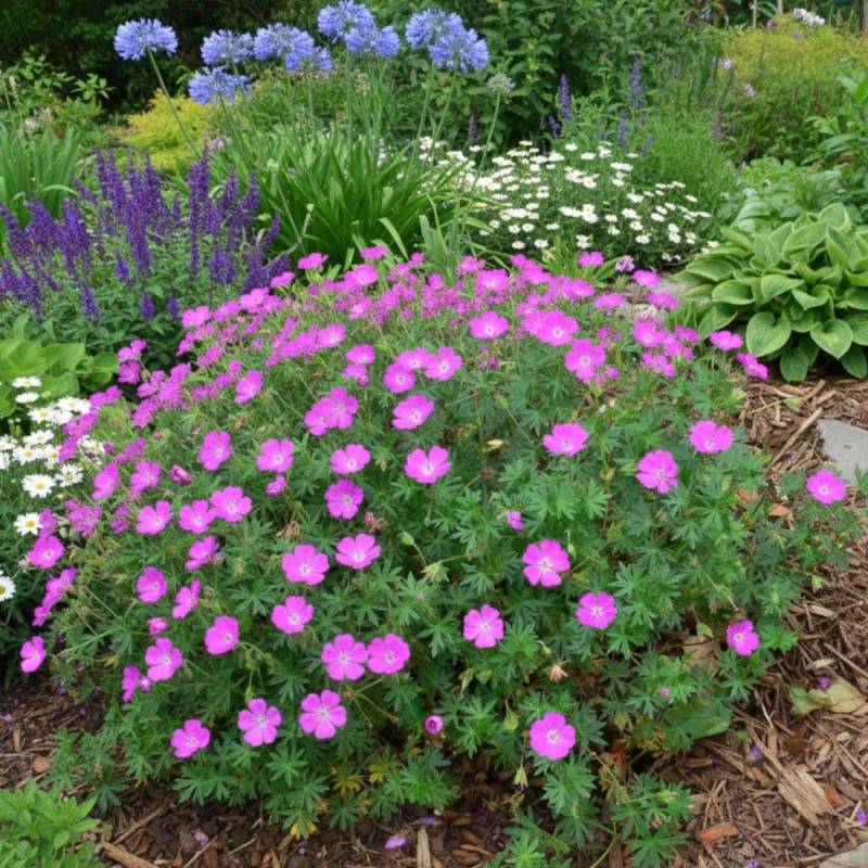 Géranium vivace sanguin à fleurs Rose/ - feuillage Persistant - Lot de 3 godets