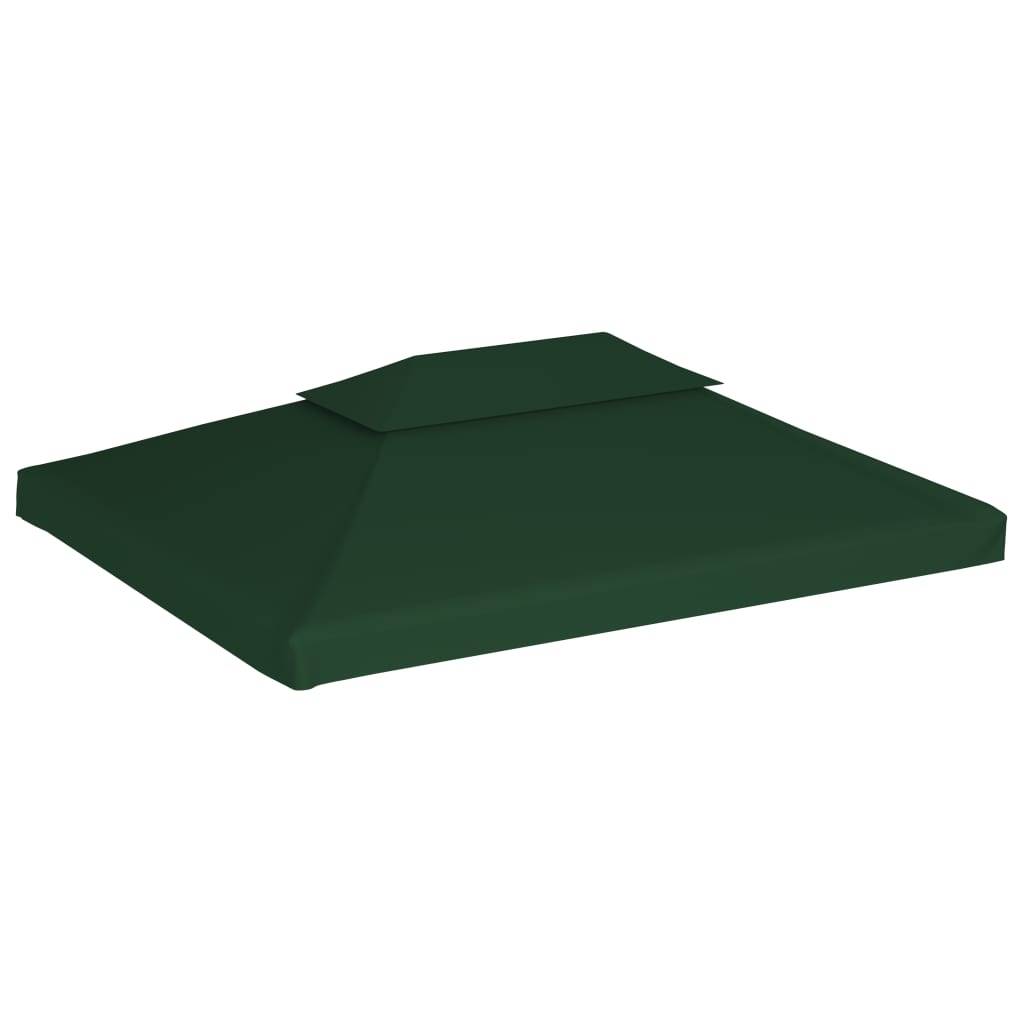 Toile de Rechange Tonnelle 3x4m Polyester 310g/m² Imperméable pour Jardin Double Toit Vert - ComfortXL Outdoor Living - Image 2