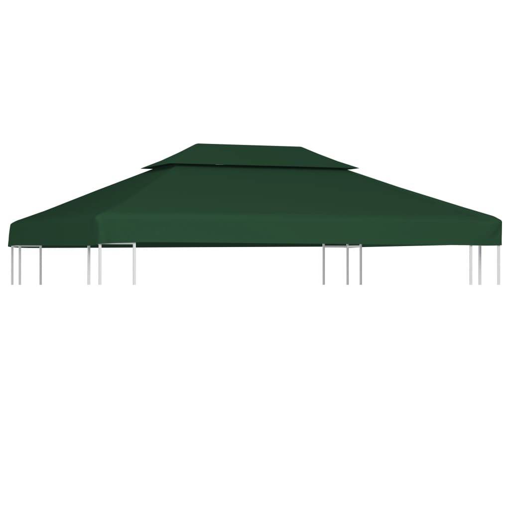 Toile de Rechange Tonnelle 3x4m Polyester 310g/m² Imperméable pour Jardin Double Toit Vert - ComfortXL Outdoor Living