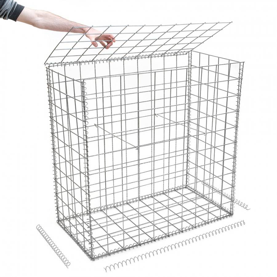 Gabion pour mur en gabion - 100 cm x 50 cm x 100 cm Maille rectangulaire 50 mm x 100 mm (Spirales) 4.5 mm - Image 1