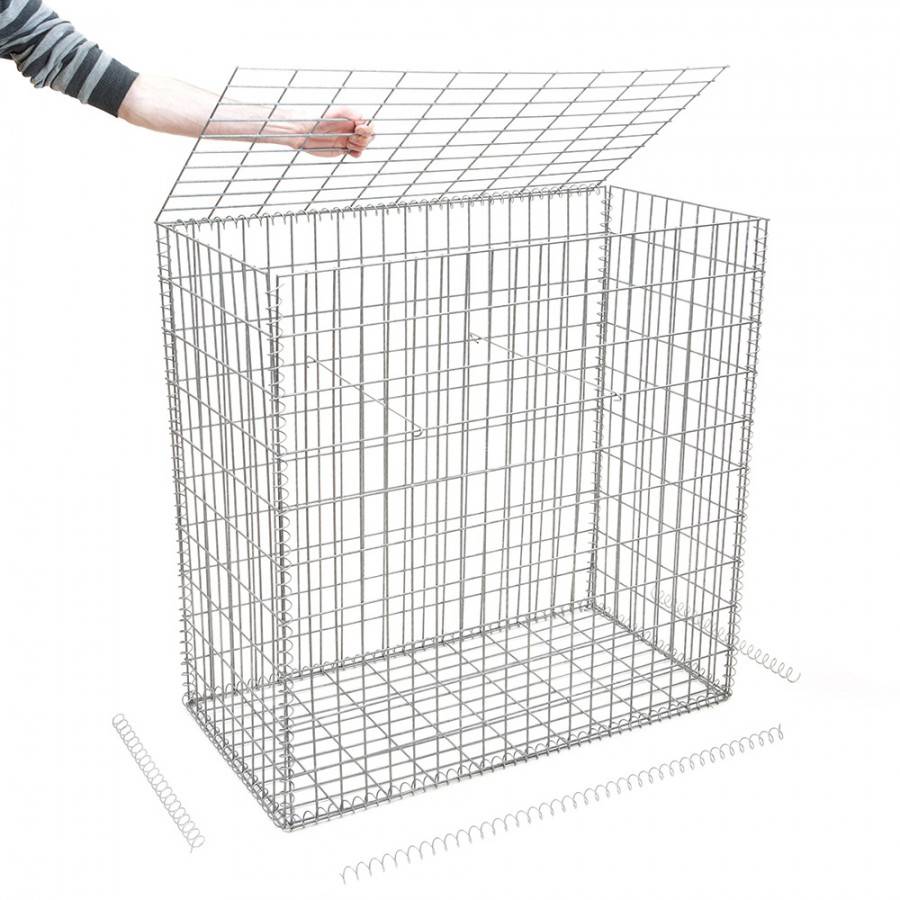 Gabion pour mur en gabion - 100 cm x 50 cm x 100 cm Maille rectangulaire 50 mm x 100 mm (Spirales) 4.5 mm - Image 4