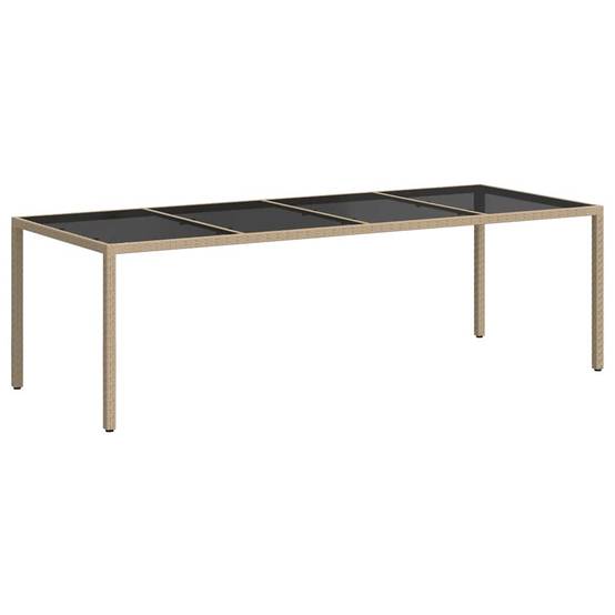 Table de jardin verre trempé poly rotin beige 250 x 100 x 75 cm - PANGIVO - Image 5