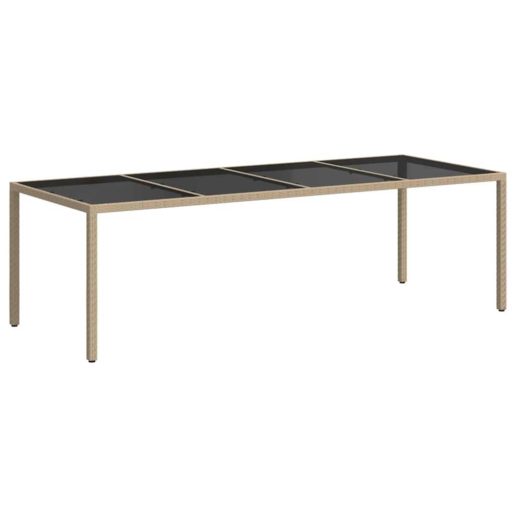 Table de jardin verre trempé poly rotin beige 250 x 100 x 75 cm - PANGIVO - Image 5