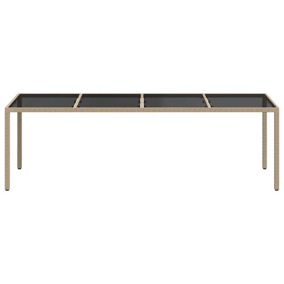 Table de jardin verre trempé poly rotin beige 250 x 100 x 75 cm - PANGIVO - Image 3