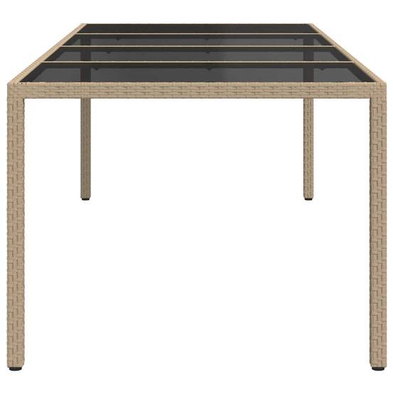 Table de jardin verre trempé poly rotin beige 250 x 100 x 75 cm - PANGIVO - Image 4