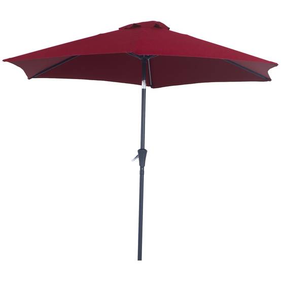 Parasol droit parasol inclinable de jardin balcon terrasse manivelle - 260x260x235cm Métal Rouge fr186 - Image 2