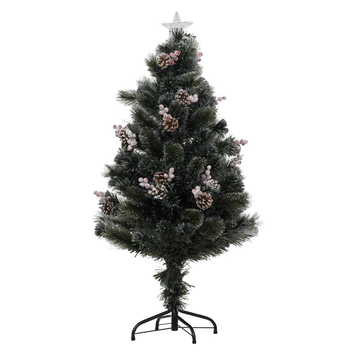 Sapin lumineux fibre optique Sofia 89 LED H.120cm FEERIC LIGHTS & CHRISTMAS - Image 1