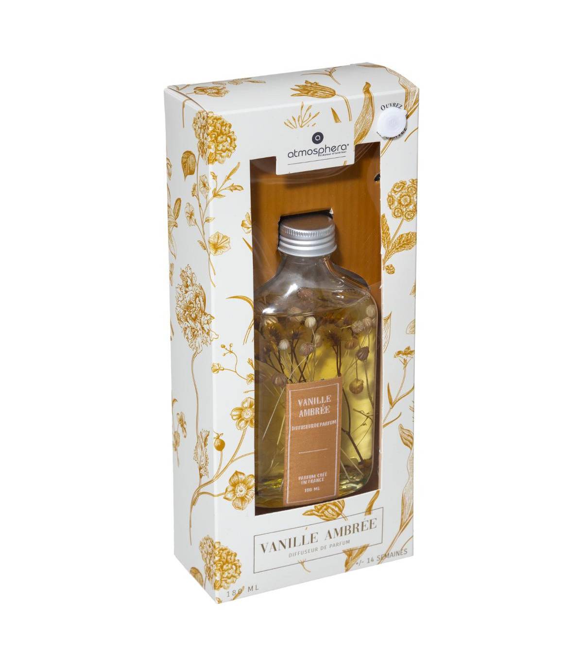 Diffuseur de parfum Vanille ambrée 180 ml avec 6 bâtonnets - Imagen 2
