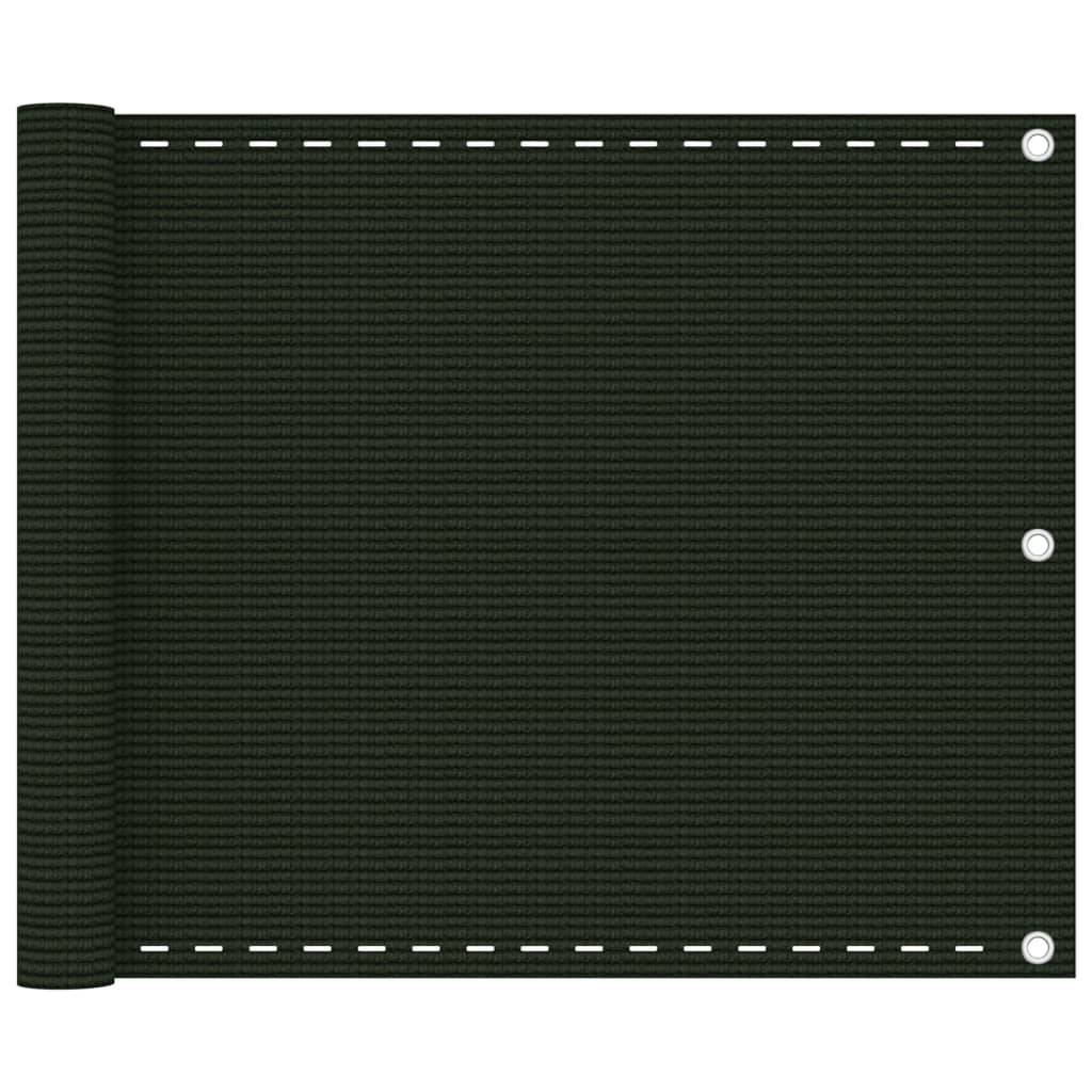 Helloshop26 - Écran de balcon brise pare vue protection confidentialité 75 x 600 cm PEHD vert foncé - Imagen 1