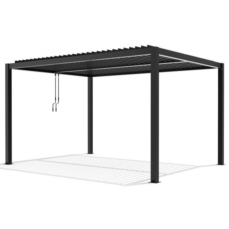 Pergola bioclimatique autoportante 12m² aluminium anthracite lames orientables X-METAL - Image 5
