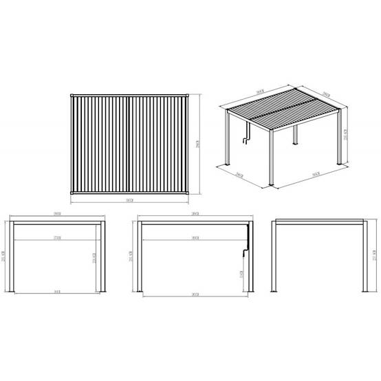 Pergola bioclimatique autoportante 12m² aluminium anthracite lames orientables X-METAL - Image 7