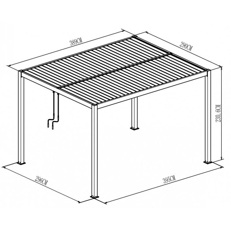 Pergola bioclimatique autoportante 12m² aluminium anthracite lames orientables X-METAL - Image 6