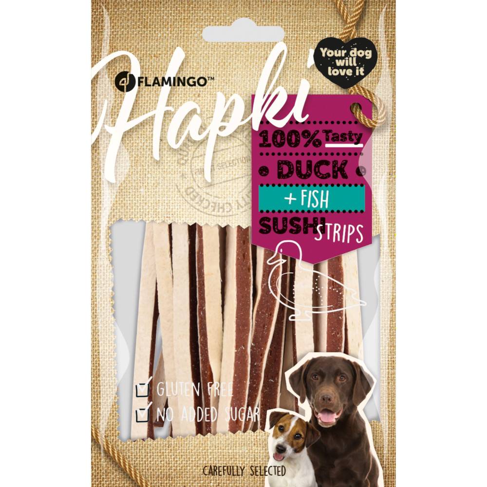 Friandises Hapki lamelle de sushi Canard & Poisson 85 g pour chien - Image 2