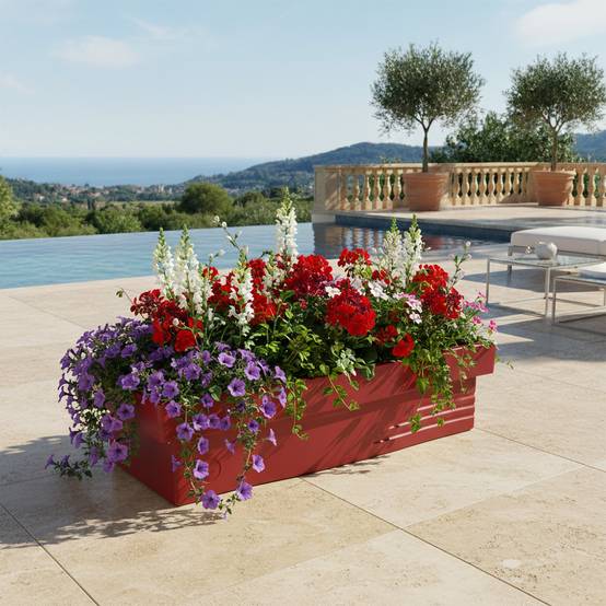 Jardinière design effet pierre 70l avec réserve d'eau-plast'up rotomoulage - Imagen 2