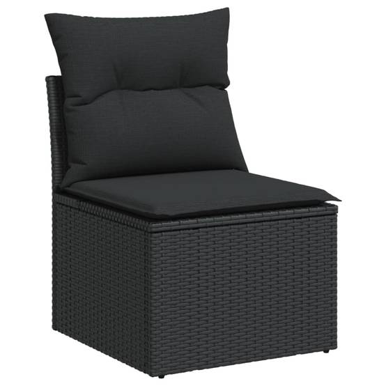 ComfortXL - Petit Salon de Jardin Résine Tressée 6 Places Modulable avec Repose-Pied pour Balcon Noir – ComfortXL Outdoor Living - Image 3