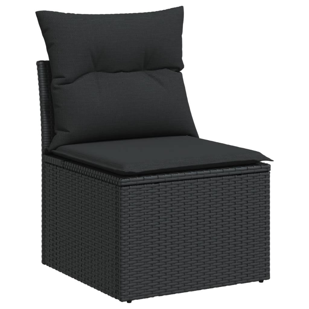 ComfortXL - Petit Salon de Jardin Résine Tressée 6 Places Modulable avec Repose-Pied pour Balcon Noir – ComfortXL Outdoor Living - Image 3
