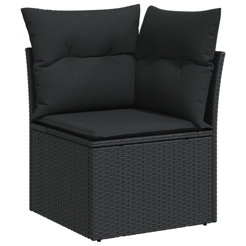 ComfortXL - Petit Salon de Jardin Résine Tressée 6 Places Modulable avec Repose-Pied pour Balcon Noir – ComfortXL Outdoor Living - Image 4