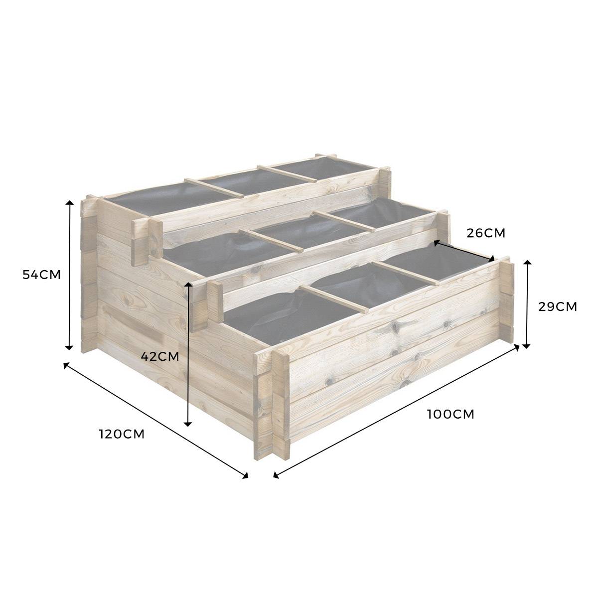 Carré potager en bois à étages - Grand modèle - Cémonjardin - Imagen 3