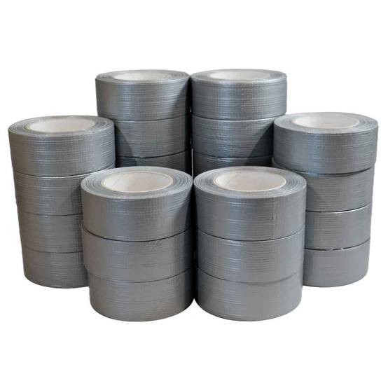 Ruban adhésif toile américaine gris 175µ - Adhésif 48 mm x 50 m pour les raccordements et réparations - Carton de 24 TECPLAST - Image 1