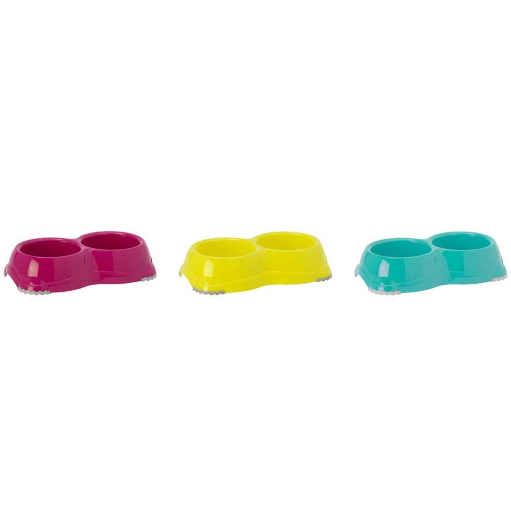 Une gamelle double 2 x 330 ml Leno hawai couleur aléatoire pour chien ou chat - Imagen 4