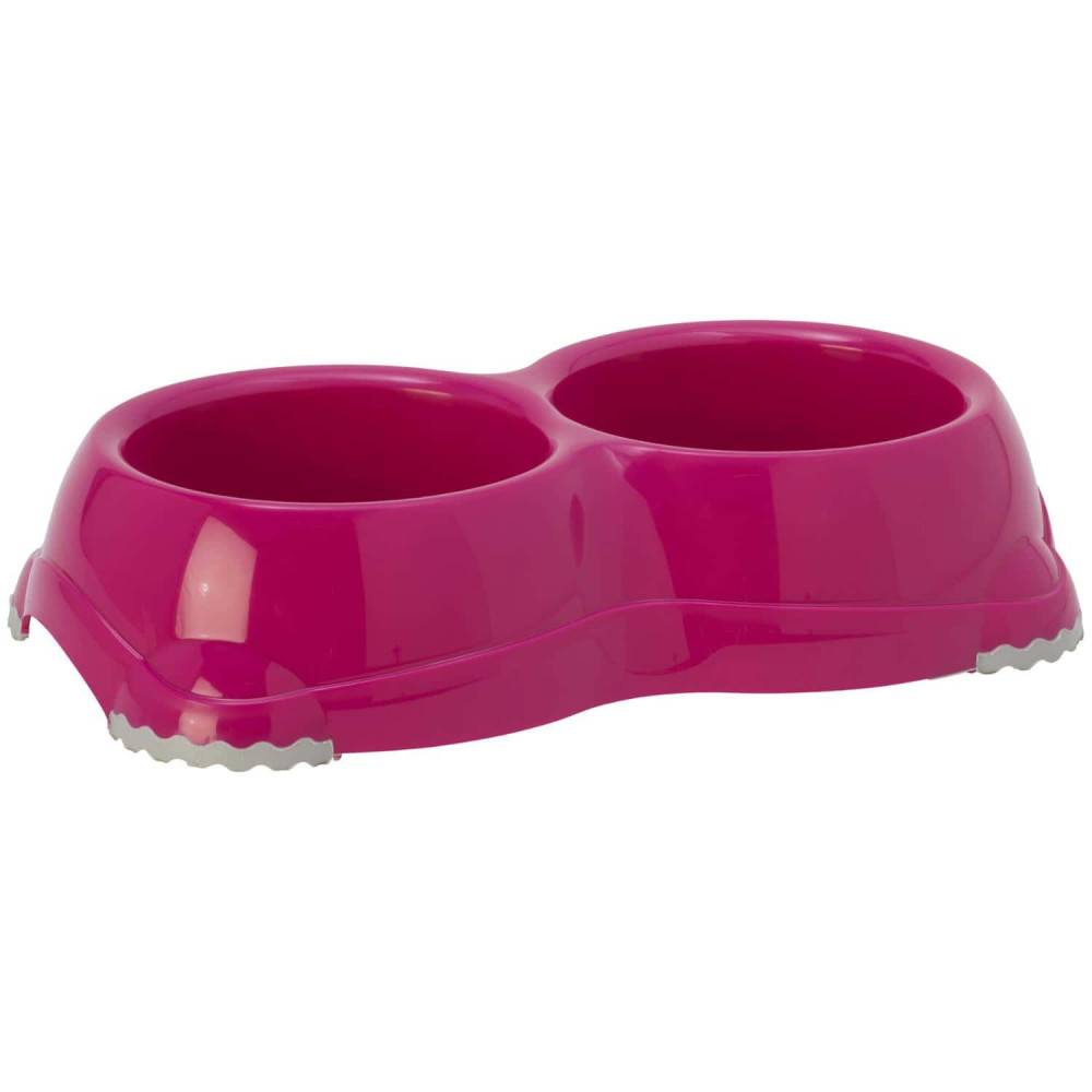 Une gamelle double 2 x 330 ml Leno hawai couleur aléatoire pour chien ou chat - Imagen 1