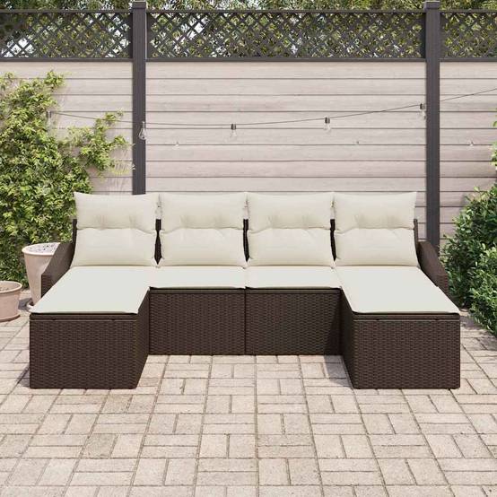 Vidaxl - Ensemble de salle à manger pour jardin 6 pcs Marron et Crème vidaXL 3355497 - Image 4