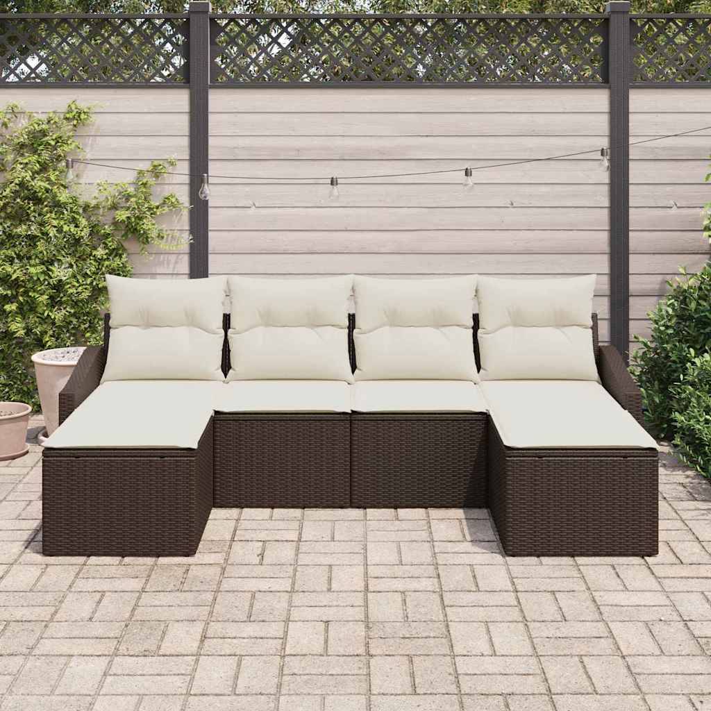 Vidaxl - Ensemble de salle à manger pour jardin 6 pcs Marron et Crème vidaXL 3355497 - Image 4