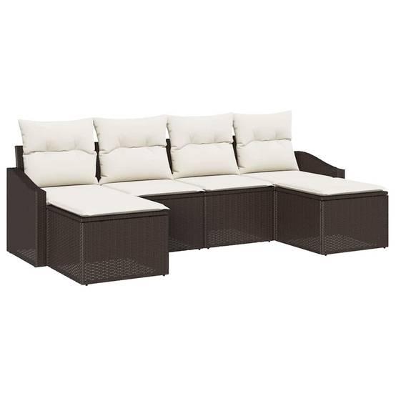 Vidaxl - Ensemble de salle à manger pour jardin 6 pcs Marron et Crème vidaXL 3355497 - Image 2