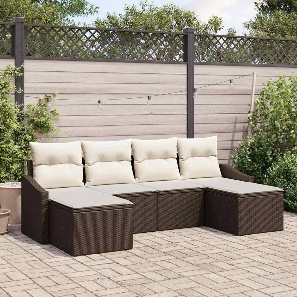 Vidaxl - Ensemble de salle à manger pour jardin 6 pcs Marron et Crème vidaXL 3355497 - Image 1