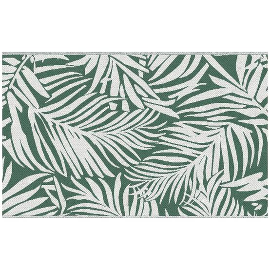 Tapis d'extérieur réversible Polypropylène Terrasse jardin Motif feuilles 152x243cm Vert - ComfortXL Outdoor Living - Image 1