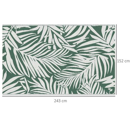 Tapis d'extérieur réversible Polypropylène Terrasse jardin Motif feuilles 152x243cm Vert - ComfortXL Outdoor Living - Image 5