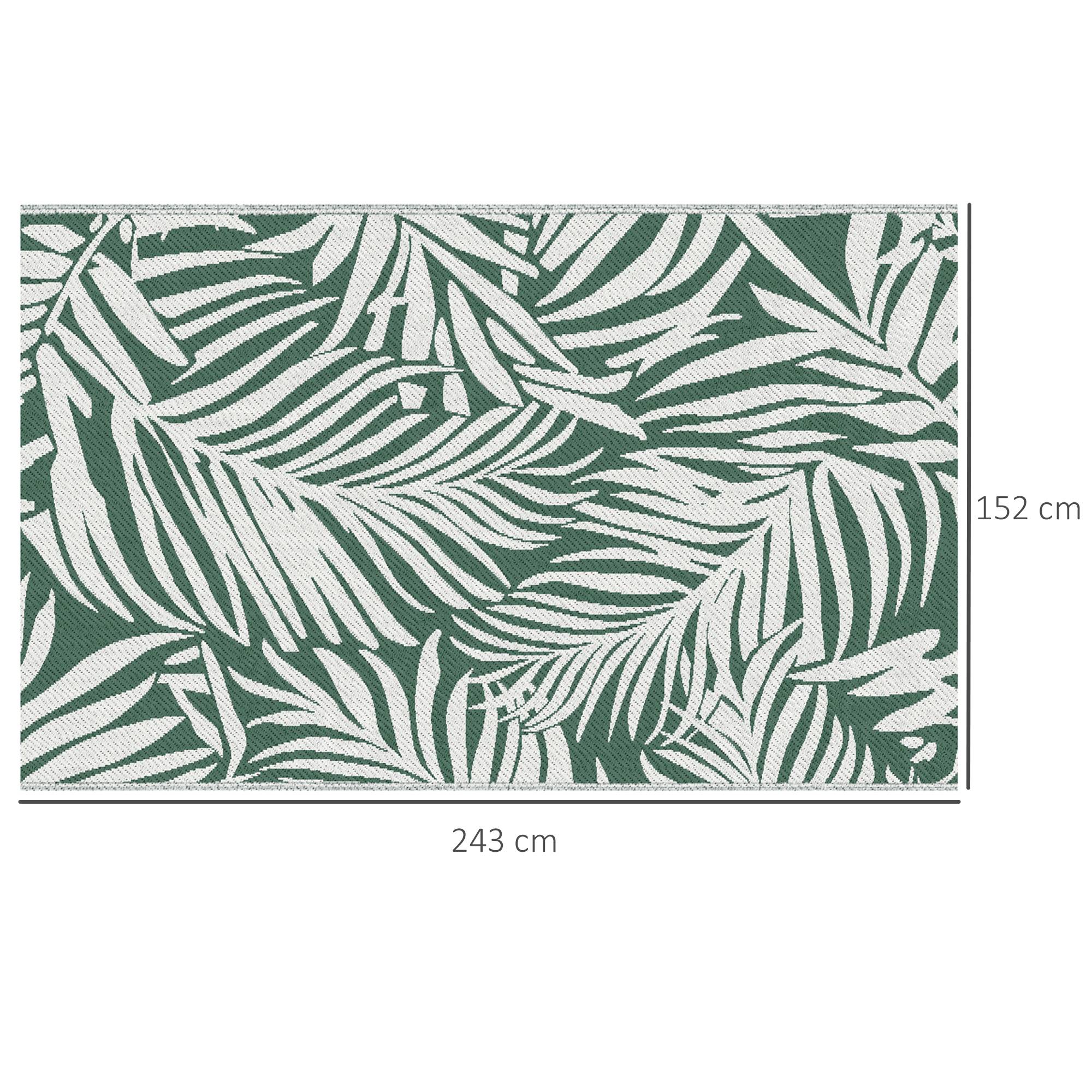 Tapis d'extérieur réversible Polypropylène Terrasse jardin Motif feuilles 152x243cm Vert - ComfortXL Outdoor Living - Image 5