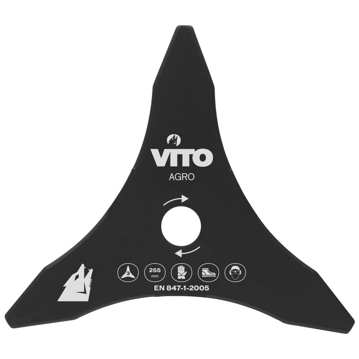 Vito - Lame de coupe pour Débroussailleuse 3 dents Diam 255mm Alesage 25.4 VITO - Imagen 1
